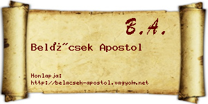Belácsek Apostol névjegykártya